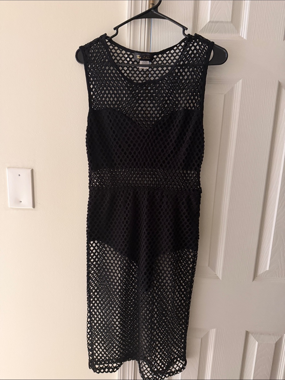 black mesh mini with bodysuit attached